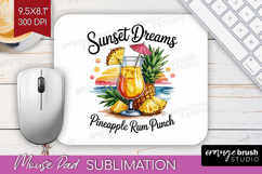 Rum Punch Cocktail Mouse Pad Sublimation Summer Drink PNG Product Image 1