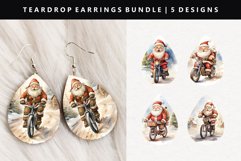 Funny Santa Teardrop Earring Sublimation PNG Bundle Product Image 3