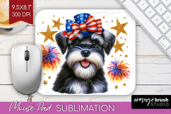 Schnauzer Dog Mouse Pad Sublimation Patriotic Dog Mousepad Product Image 1