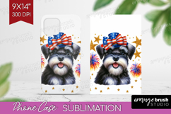 Schnauzer Dog Phone Case PNG Patriotic Dog Case PNG Product Image 1