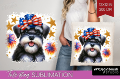 Schnauzer Dog Tote Bag Patriotic Dog Tote Bag PNG Product Image 1