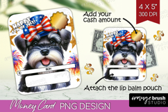 Schnauzer Dog Money Card PNG 4th of July Money Card Holder Product Image 1