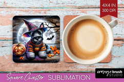 Scottish Terrier Dog Square Coaster Halloween Coaster PNG Product Image 1
