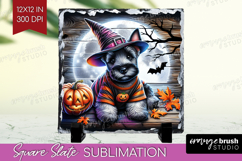 Scottish Terrier Dog Slate PNG Halloween Square Slate Product Image 1