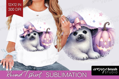 Seal Halloween Round Tshirt Background Coquette PNG Product Image 1