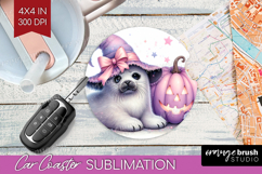 Seal Halloween Car Coaster Coquette Coaster PNG Sublimation Product Image 1