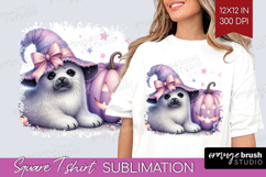 Seal Halloween Square Tshirt Background Coquette PNG Product Image 1