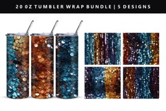 Sequin 20oz Tumbler Wrap | Sublimation PNG Design Product Image 1
