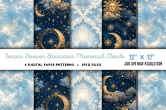 Serene Heaven Staircases Memorial Clouds JPG Product Image 1