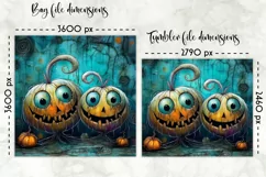 Halloween Lunch Bag Sublimation | Creepy Vintage Pumpkins Product Image 2