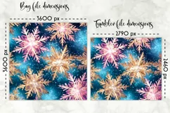 Shimmering Golden Snowflakes Lunch Bag | Snowflakes Tumbler Product Image 2