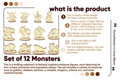 Fantasy RPG Tabletop Monster - Laser Cut File SVG &amp; DXF Product Image 2
