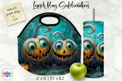 Halloween Lunch Bag Sublimation | Creepy Vintage Pumpkins Product Image 1