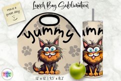 Funny Cats Lunch Bag Sublimation | Grumpy Cats PNG Product Image 1