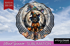 Setter Dog Wind Spinner Sublimation PNG Halloween Round Product Image 1