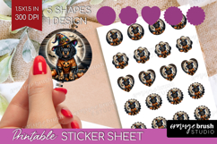 Setter Dog Round Sticker Halloween Printable Sticker Sheet Product Image 1