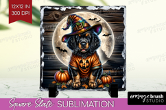 Setter Dog Slate PNG Halloween Square Slate Sublimation Product Image 1