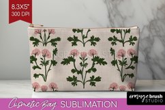 Vintage Flowers Cosmetic Bag - Floral Makeup Bag PNG Product Image 1