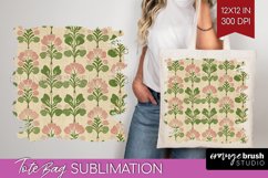 Vintage Flowers Tote Bag - Floral Tote Bag PNG Sublimation Product Image 1