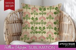 Vintage Flowers Pillow Sublimation - Floral Pillow Cover PNG Product Image 1