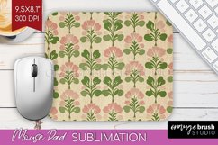 Vintage Flowers Mouse Pad Sublimation - Floral Mousepad PNG Product Image 1