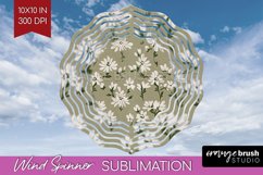 Vintage Flowers Wind Spinner Sublimation PNG - Floral Round Product Image 1