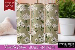 Vintage Flowers Tumbler Wrap - Floral Tumbler PNG Product Image 1