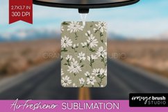 Vintage Flowers Air Freshener PNG - Floral PNG Sublimation Product Image 1
