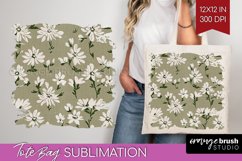 Vintage Flowers Tote Bag - Floral Tote Bag PNG Sublimation Product Image 1