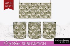 Vintage Flowers Mug Wrap - Floral Mug PNG Sublimation Product Image 1