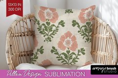 Vintage Flowers Pillow Sublimation - Floral Pillow Cover PNG Product Image 1