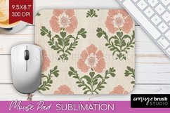 Vintage Flowers Mouse Pad Sublimation - Floral Mousepad PNG Product Image 1