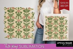 Vintage Flowers Tote Bag - Floral Tote Bag PNG Sublimation Product Image 1