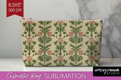 Vintage Flowers Cosmetic Bag - Floral Makeup Bag PNG Product Image 1