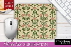 Vintage Flowers Mouse Pad Sublimation - Floral Mousepad PNG Product Image 1