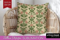 Vintage Flowers Pillow Sublimation - Floral Pillow Cover PNG Product Image 1