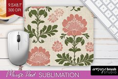 Vintage Flowers Mouse Pad Sublimation - Floral Mousepad PNG Product Image 1