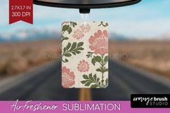 Vintage Flowers Air Freshener PNG - Floral PNG Sublimation Product Image 1