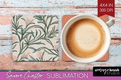 Vintage Flowers Square Coaster - Floral Coaster PNG Product Image 1