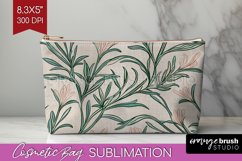 Vintage Flowers Cosmetic Bag - Floral Makeup Bag PNG Product Image 1