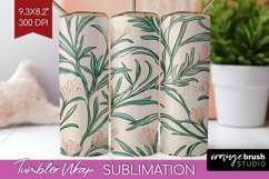 Vintage Flowers Tumbler Wrap - Floral Tumbler PNG Product Image 1