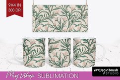 Vintage Flowers Mug Wrap - Floral Mug PNG Sublimation Product Image 1