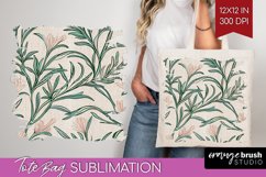 Vintage Flowers Tote Bag - Floral Tote Bag PNG Sublimation Product Image 1