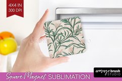 Vintage Flowers Magnet Sublimation - Floral Square Magnet Product Image 1