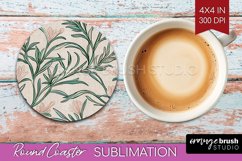 Vintage Flowers Round Coaster - Floral Coaster PNG Product Image 1