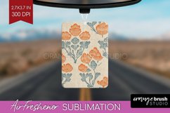 Vintage Flowers Air Freshener PNG - Floral PNG Sublimation Product Image 1