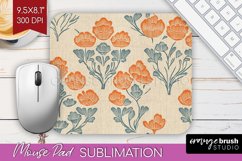Vintage Flowers Mouse Pad Sublimation - Floral Mousepad PNG Product Image 1