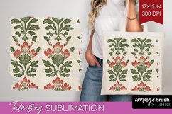 Vintage Flowers Tote Bag - Floral Tote Bag PNG Sublimation Product Image 1