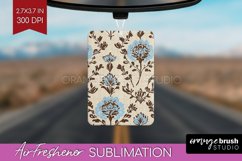 Vintage Flowers Air Freshener PNG - Floral PNG Sublimation Product Image 1