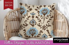 Vintage Flowers Pillow Sublimation - Floral Pillow Cover PNG Product Image 1